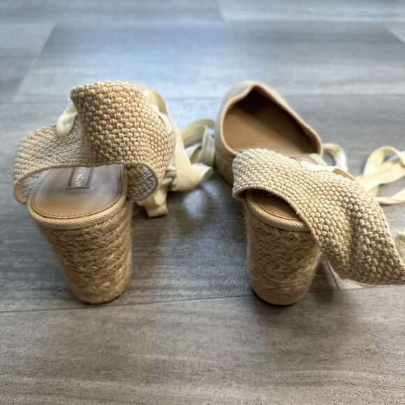 Antonio Melani Sandals Womens 10 M Platform Espadrille Beige Casual Wedge Heels - Picture 4 of 6